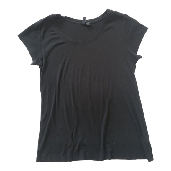 Cynthia Rowley Black Scoop Neck Tshirt Top XL - Picture 2 of 2